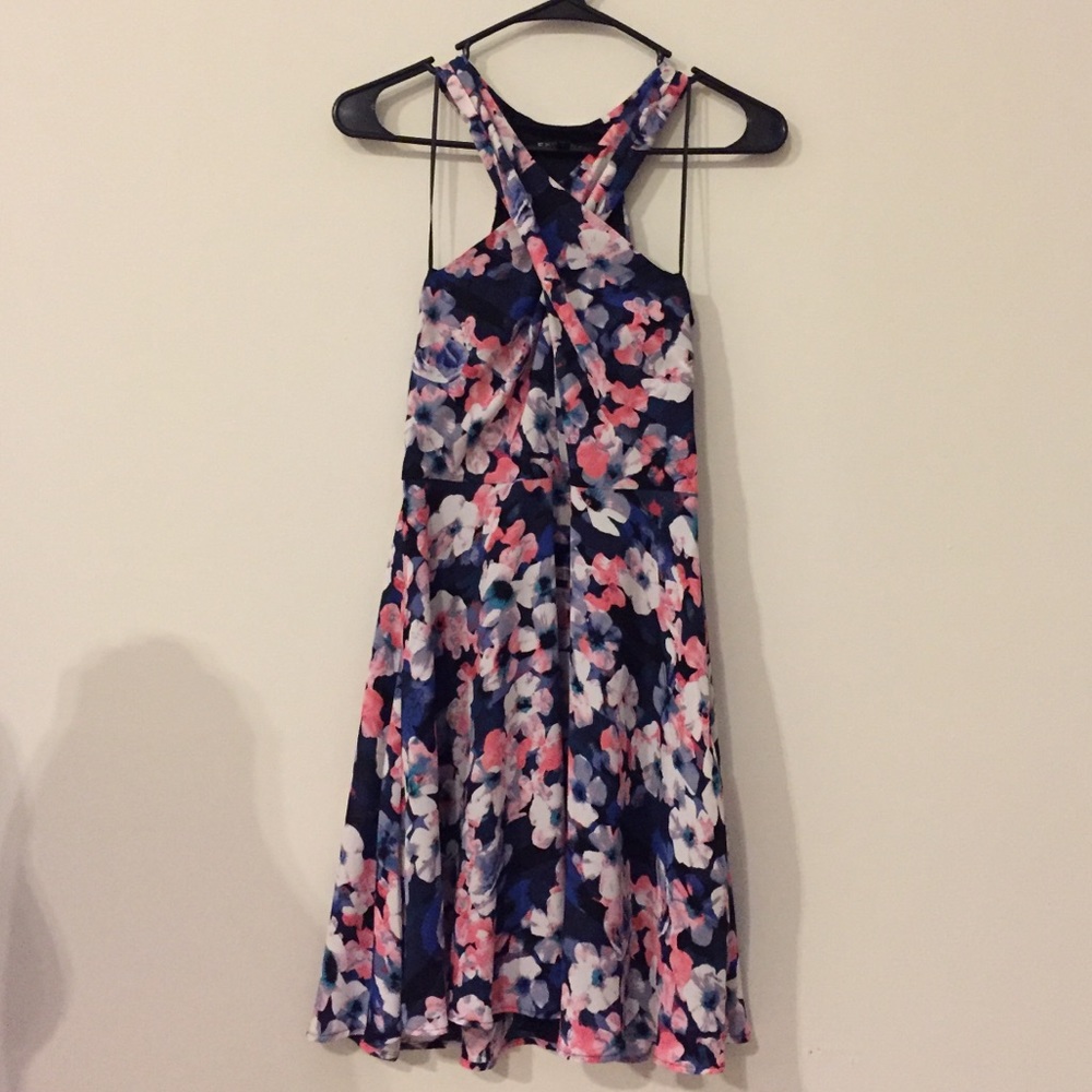 Express criss cross front floral dress